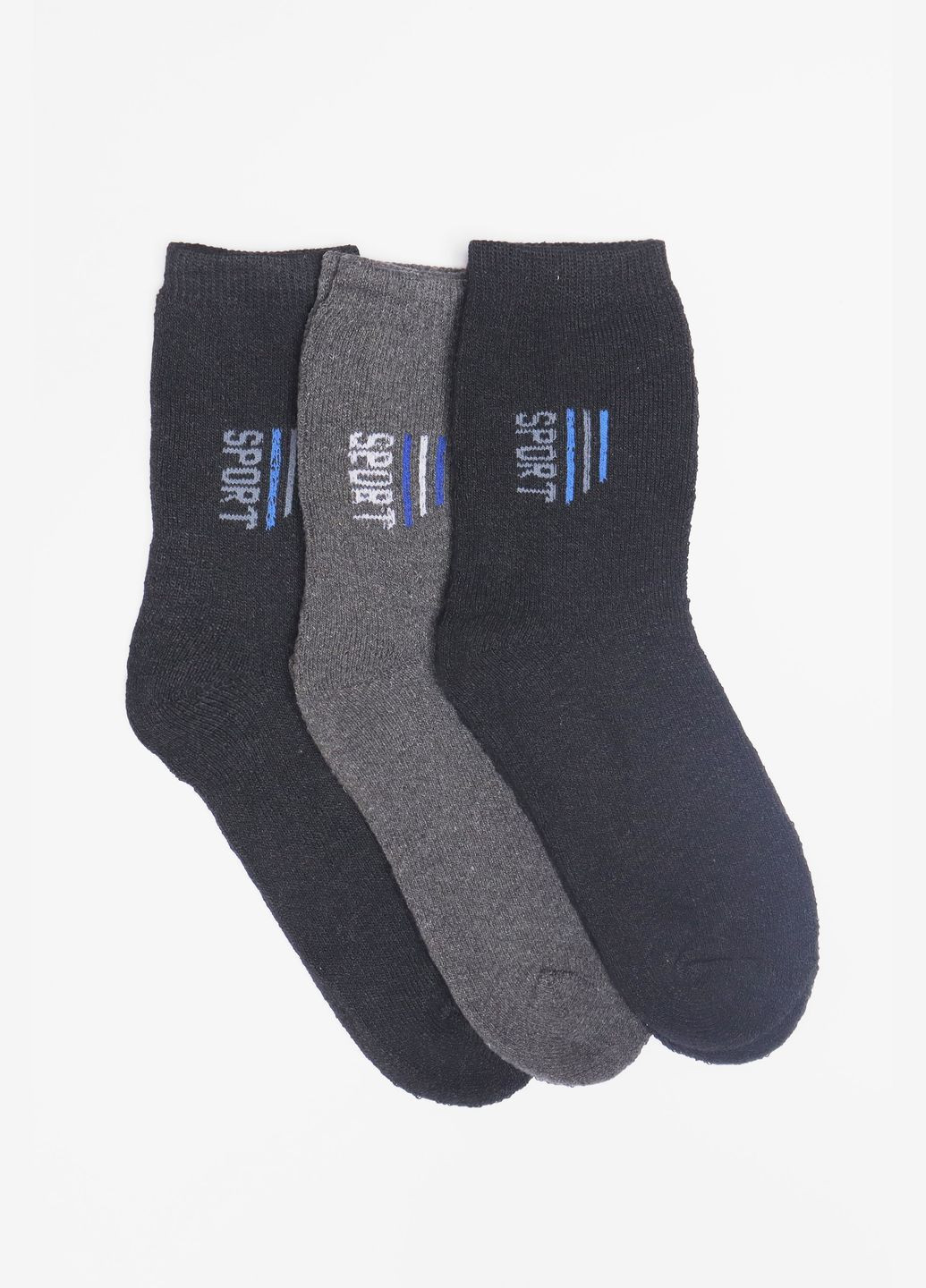 Комбіновані набір шкарпеток чоловічих махрових 3 штуки Let's Shop однотонні (304726516)