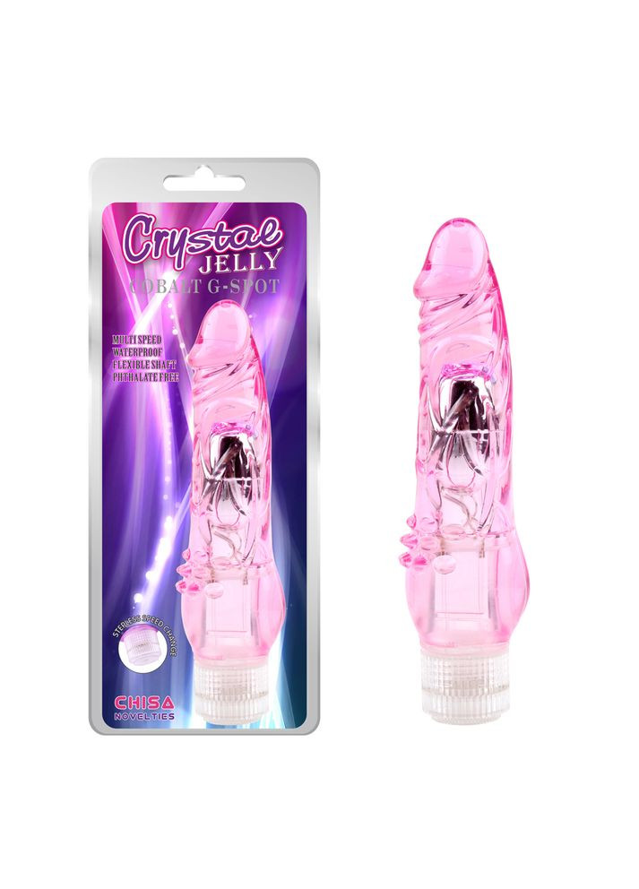 Вибратор с дополнительной стимуляцией клитора Crystal Jellie на батарейках, Chisa (331170100)