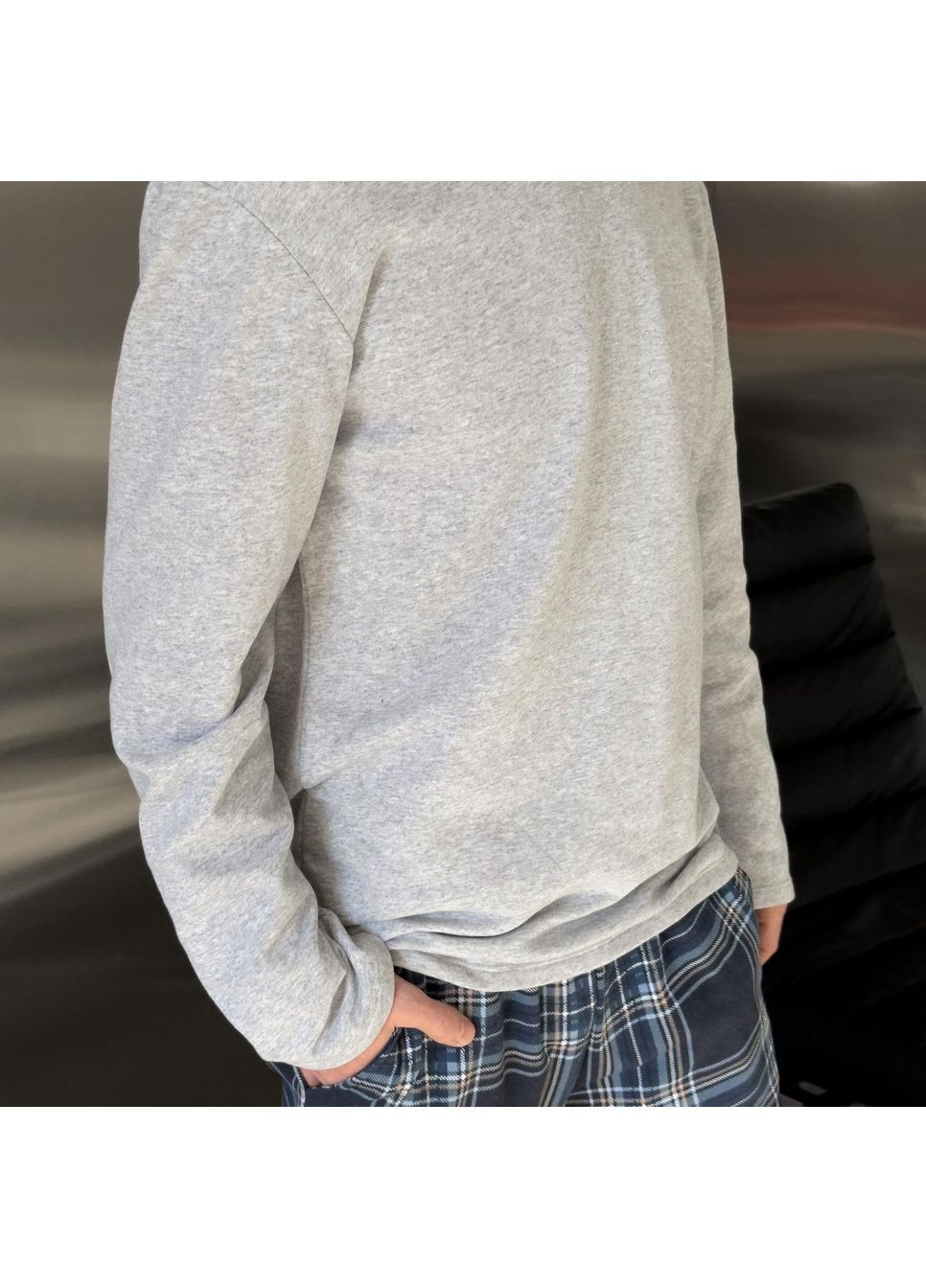 Пижама (кофта+штаны) мужская теплая Трикотаж сине-серая клетка Скандинавия NEW KMW06/3 Cosy (371646055)