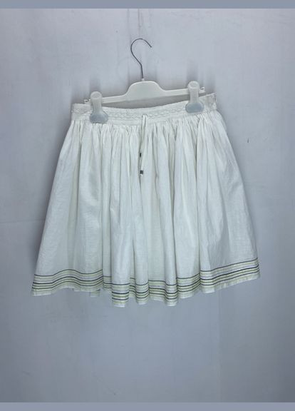 Белая повседневный однотонная юбка No Brand клешированная