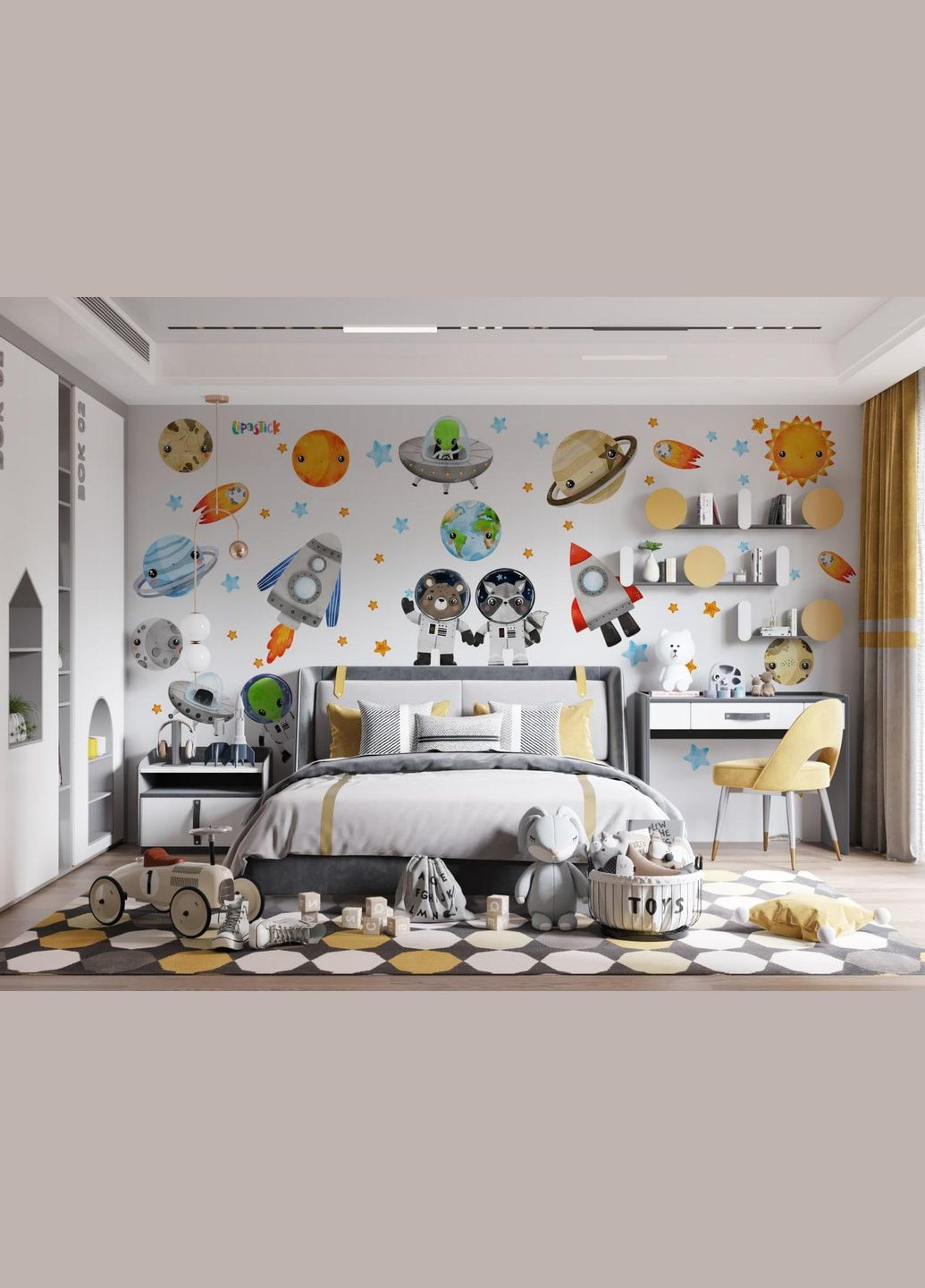 Виниловая интерьерная на стену, обои и другие поверхности "Космические объекты. Космос" Кавун наклейка (316189444)