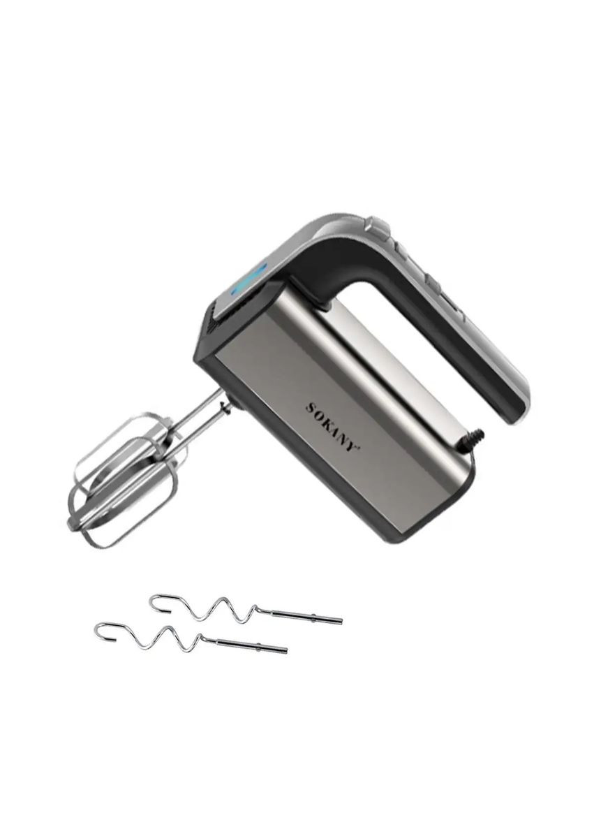 Ручний міксер CX-6651 Кухонний міксер з насадками для тесту 5 швидкостей 800Вт Сірий Sokany (316034714)