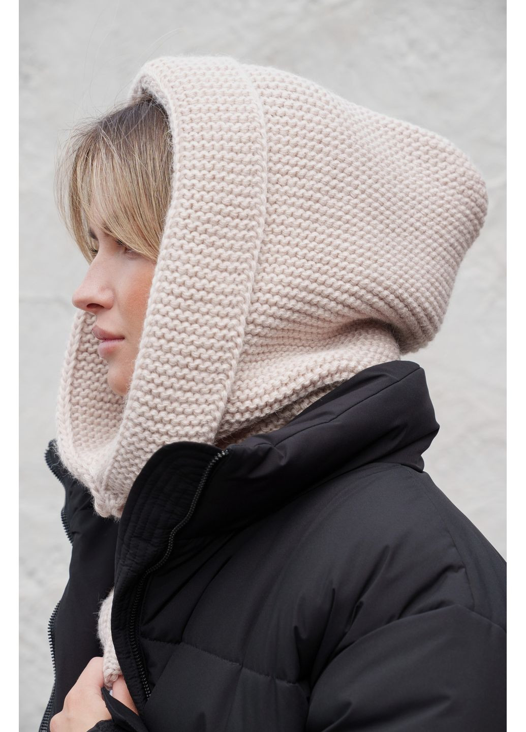 Теплая Шапка Капюшон Вязаный Капор Lisa Without (364670581)
