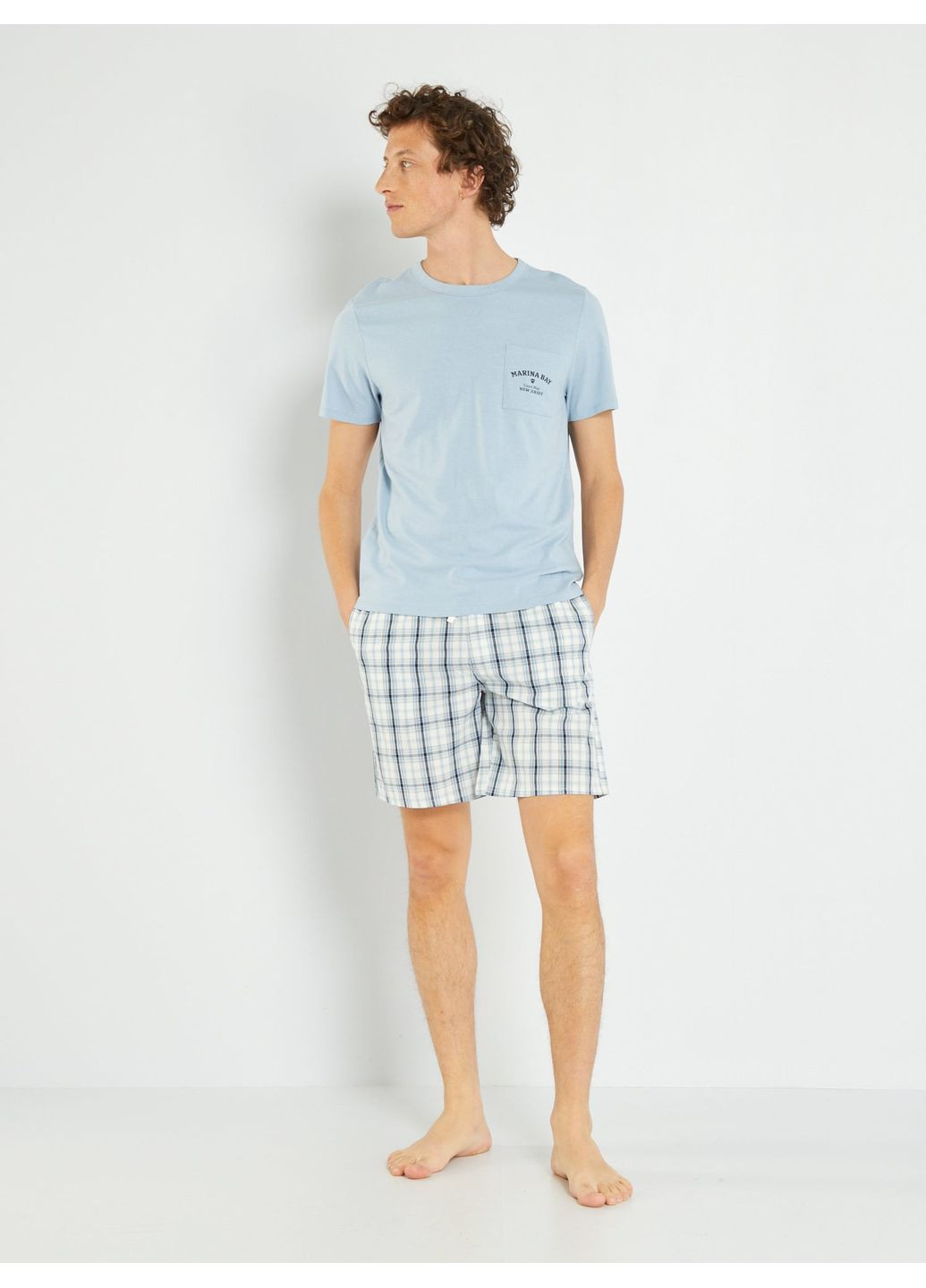 Пижама (комплект),голубой с принтом, Kiabi (360620001)