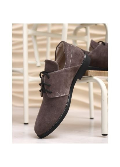 Замшеві жіночі туфлі Оксфорди на низькому ходу Brown р. (vm-85709) Vm-Villomi (282847284)