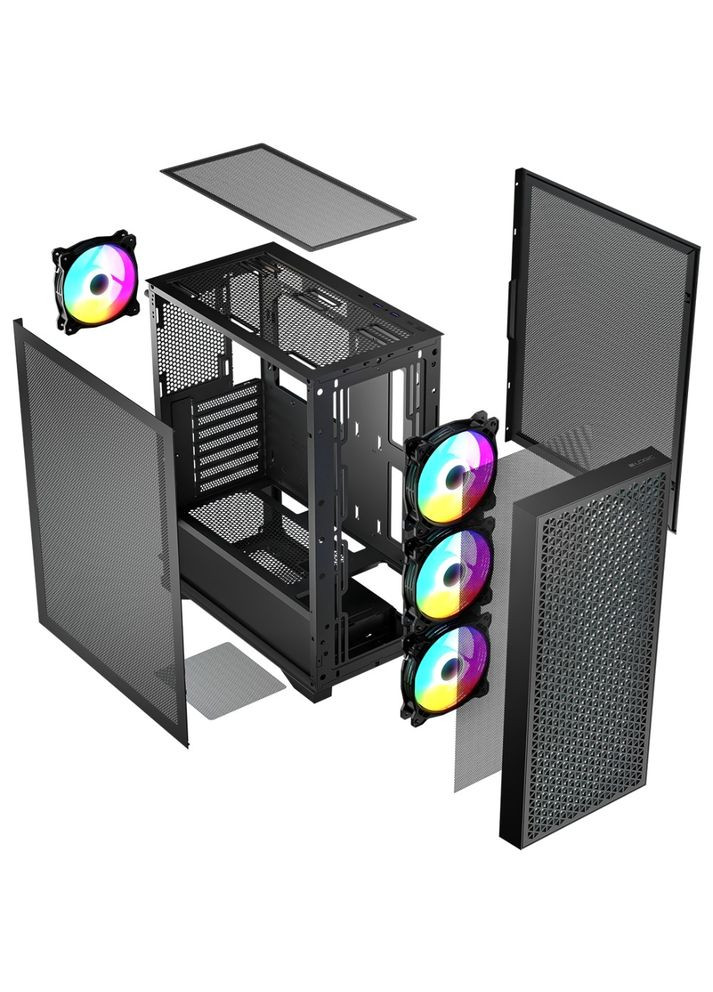 Корпус DART PRO ARGB MIDI BLACK MESH fans 4x120mm без БР ATX (AT-DART-PRO-ARGB-10) Logic Concept (326800587)