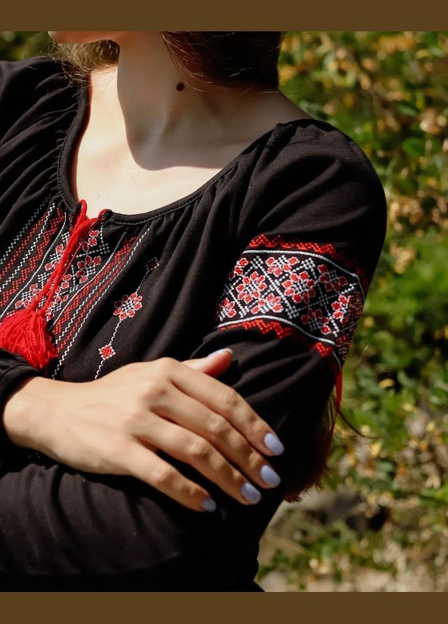 Чёрная вышиванка женская hc (h001-8607-015-22) Be in fashion (317313458)