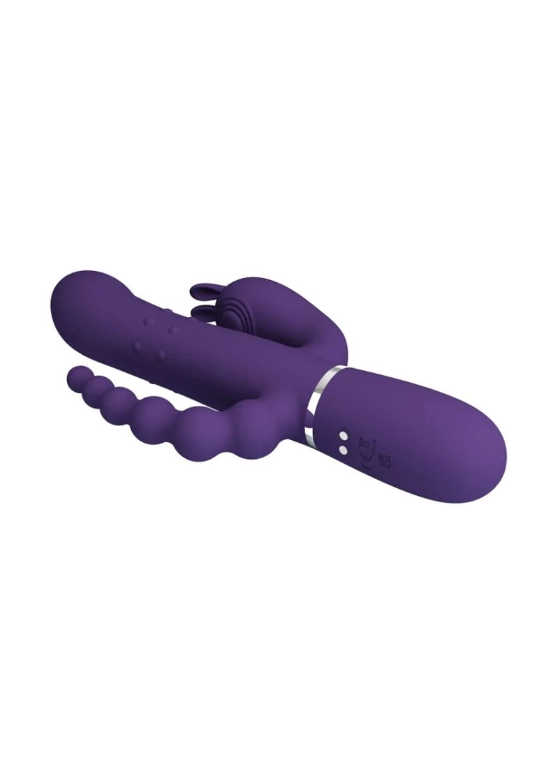 Вібромасажер з анальним і кліторальним стимулятором Cammy Dark Purple Twinkled Tenderness sexst Pretty Love (383080420)