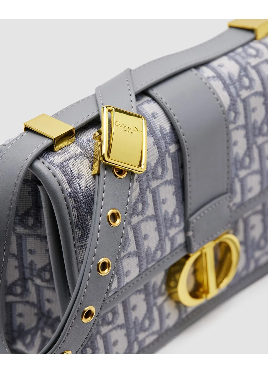 Сумка Dior Christian 30 Montaigne Chain Bag Grey Oblique Jacquard Діор (377507496)