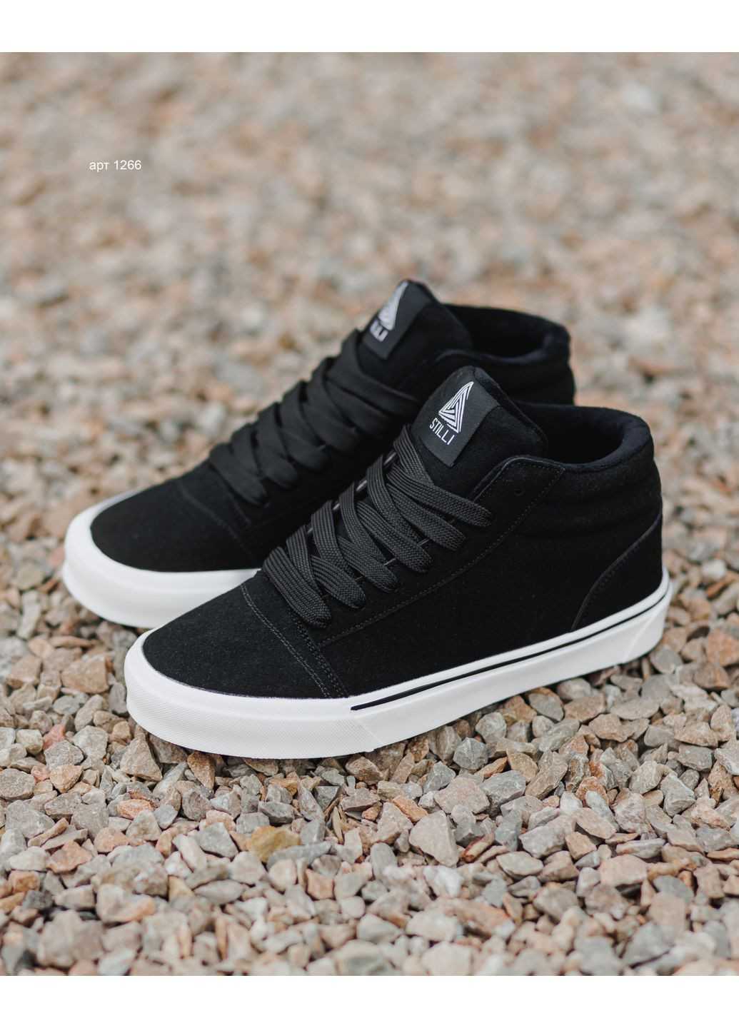 Черные зимние кеды winter city black white Stilli