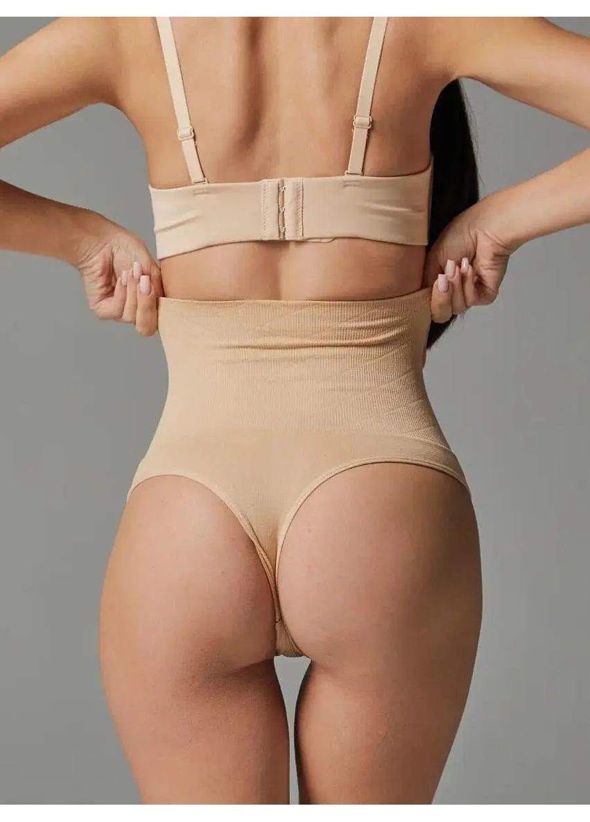 Соблазнительные утягивающие коррекционные стринги ромб, Женские трусики-стринги для коррекции фигуры No Brand утягуючі корекційні стрінги ромб бежевий (360428906)