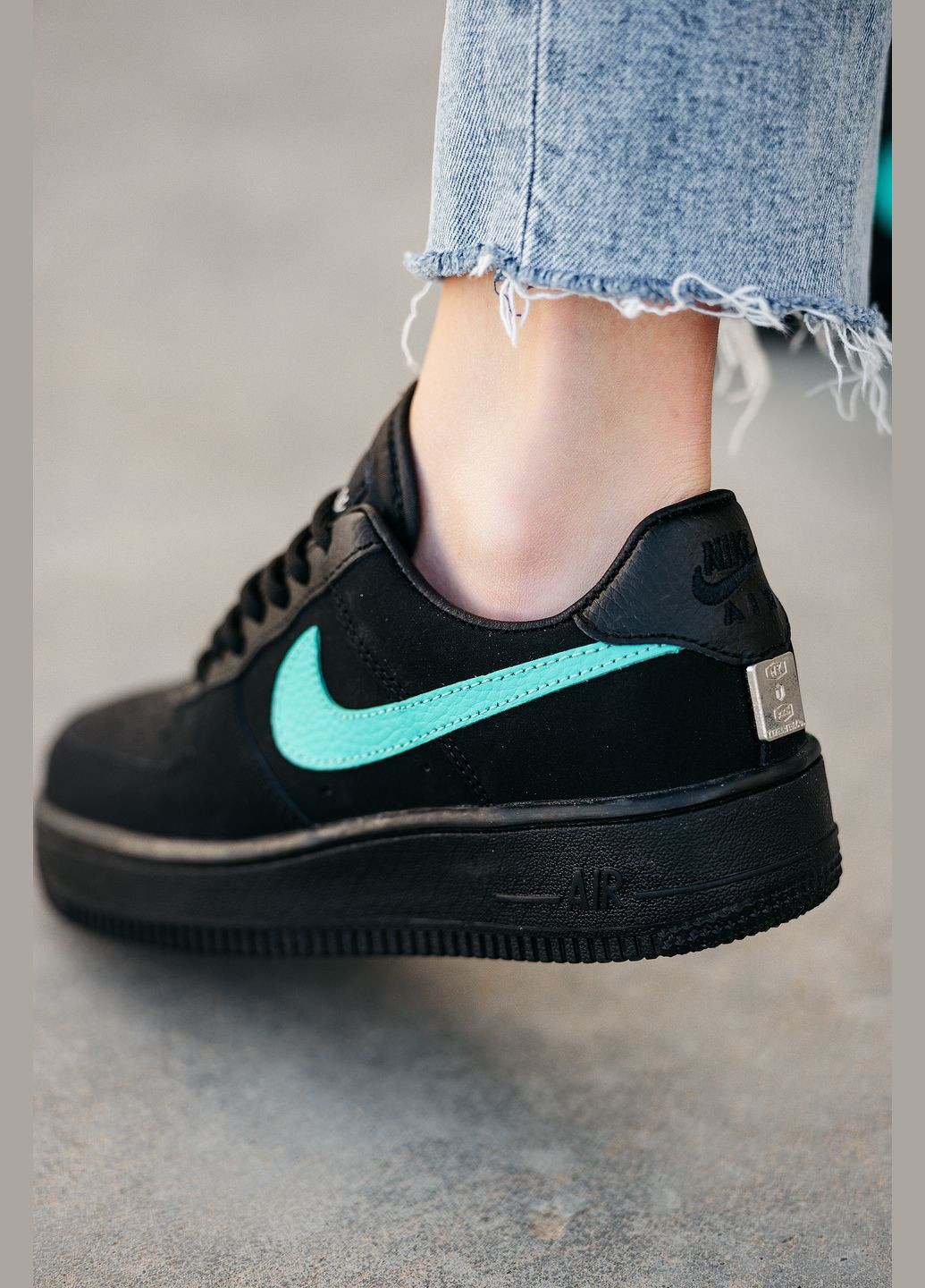 Nike air force 1 black and turquoise clearance