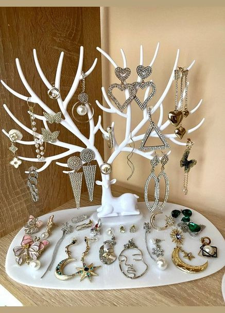 Декоративна підставка-органайзер для прикрас / ювелірних виробів / біжутерії «Олень» Біла (7802506) No Brand (365280652)