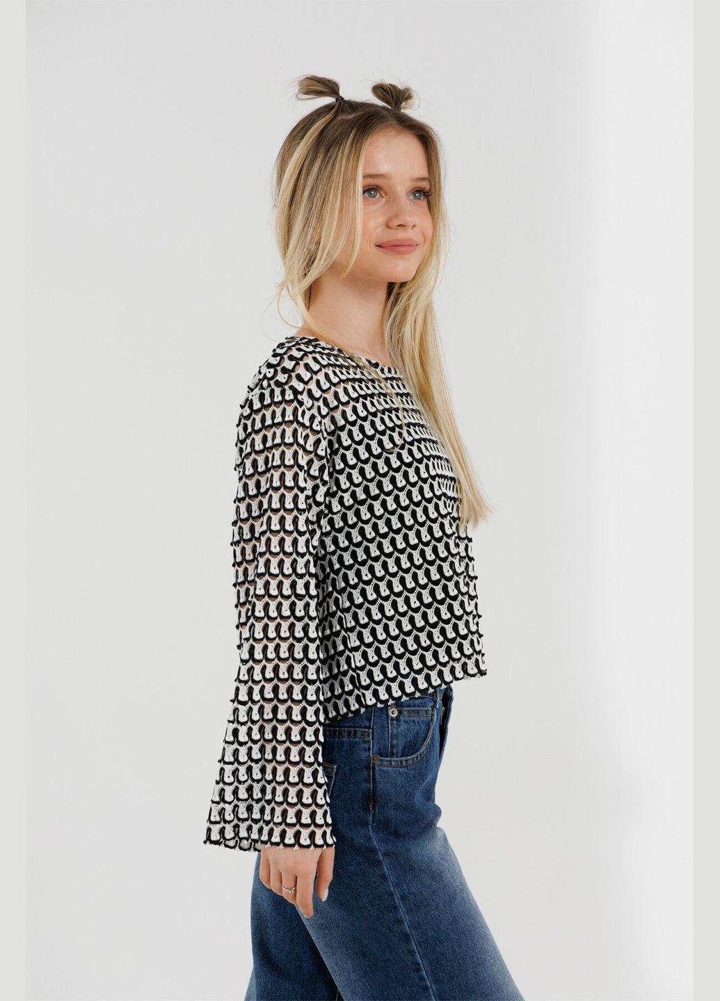 Черно-белый демисезонный повседневный лонгслив DMB