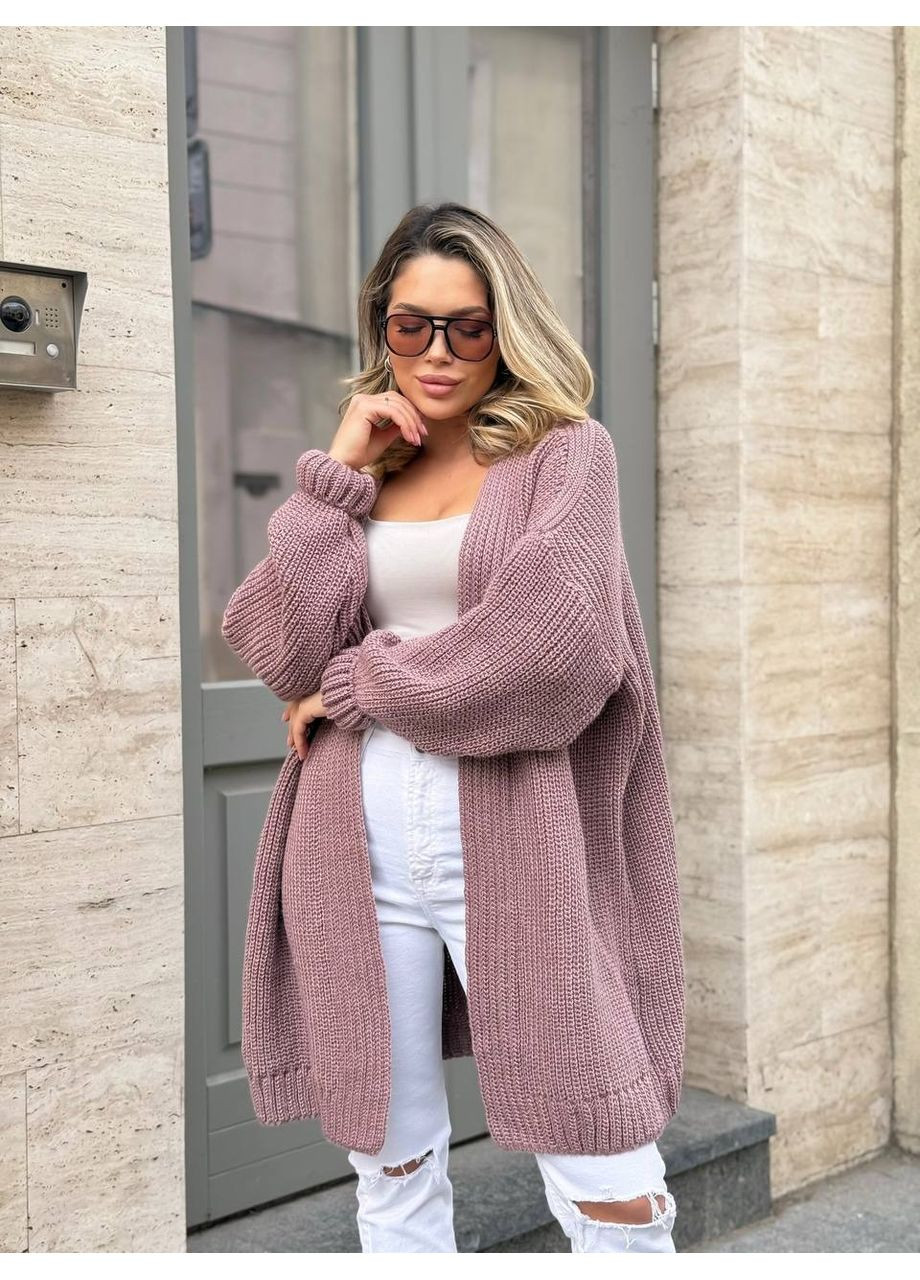 Темно-розовый демисезонный кардиган No Brand