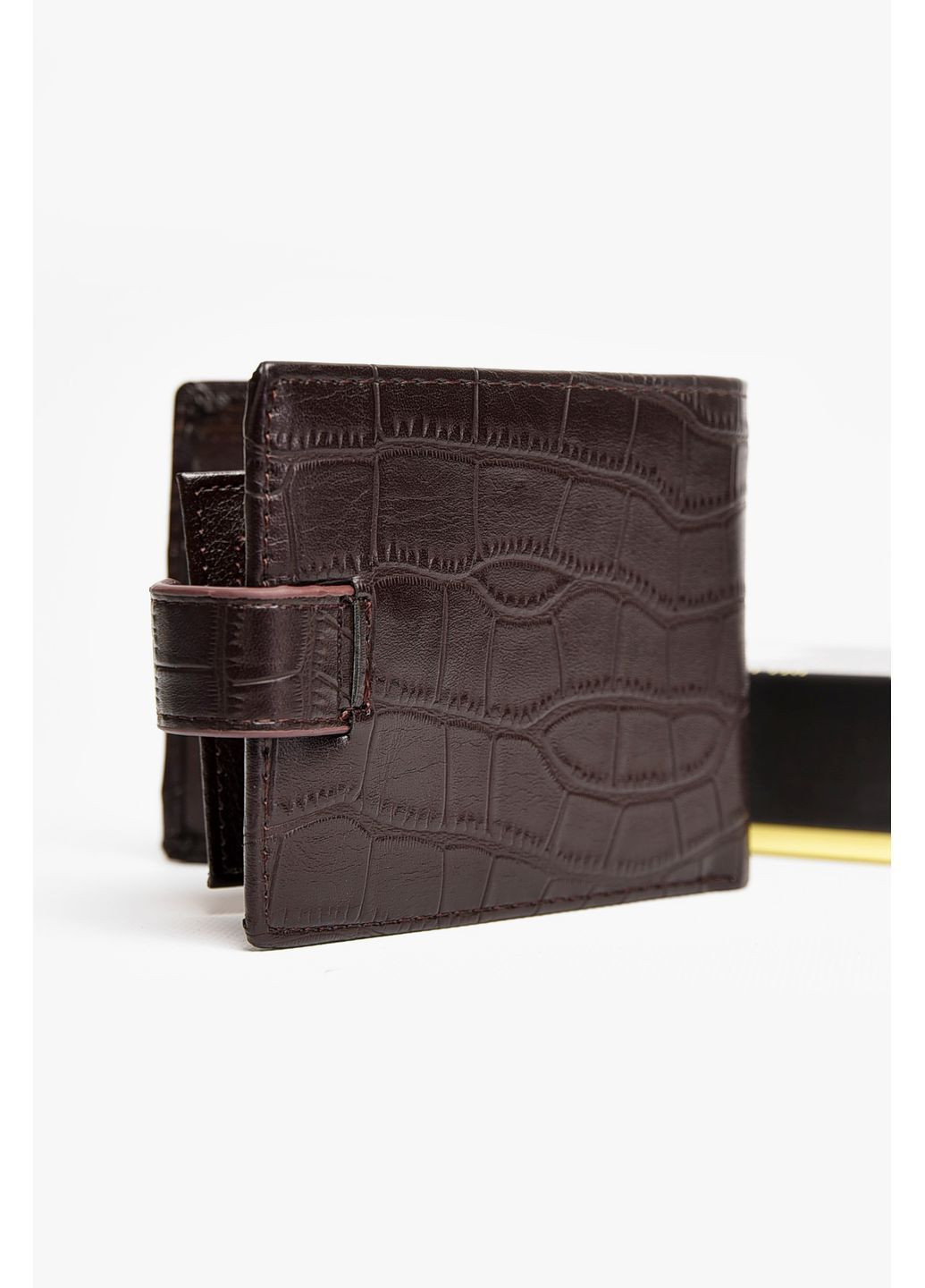 Гаманець чоловічий з екошкіри темно-коричневого кольору Let's Shop (370369303)