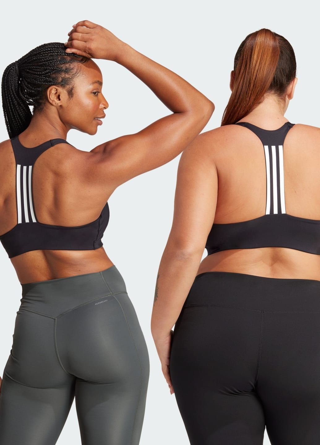 Чёрный спортивный бра powerimpact training medium-support adidas