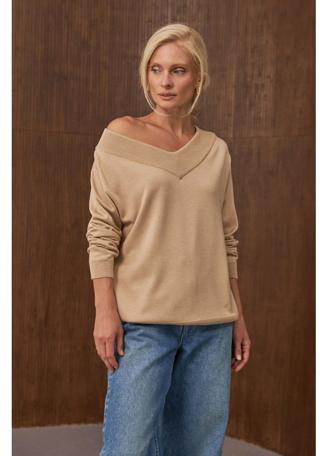 Розовый джемпер 2896 розовый беж Triko Bakh