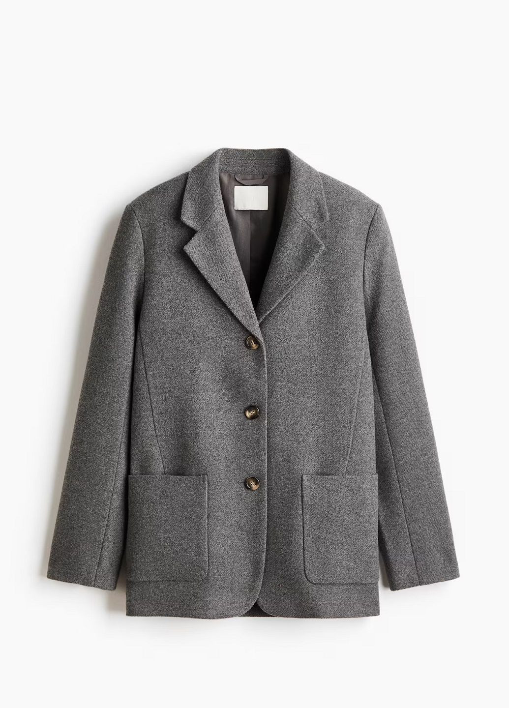 Серый женский жакет H&M однотонный - демисезонный