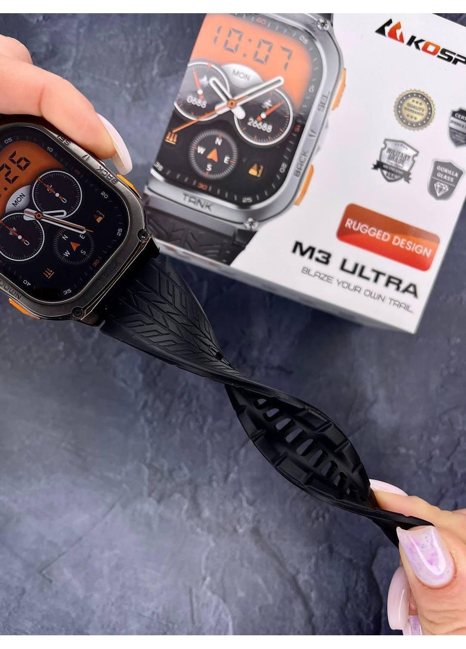 Умные смарт-часы противоударные TANK M3 ULTRA, Black Kospet (353497813)