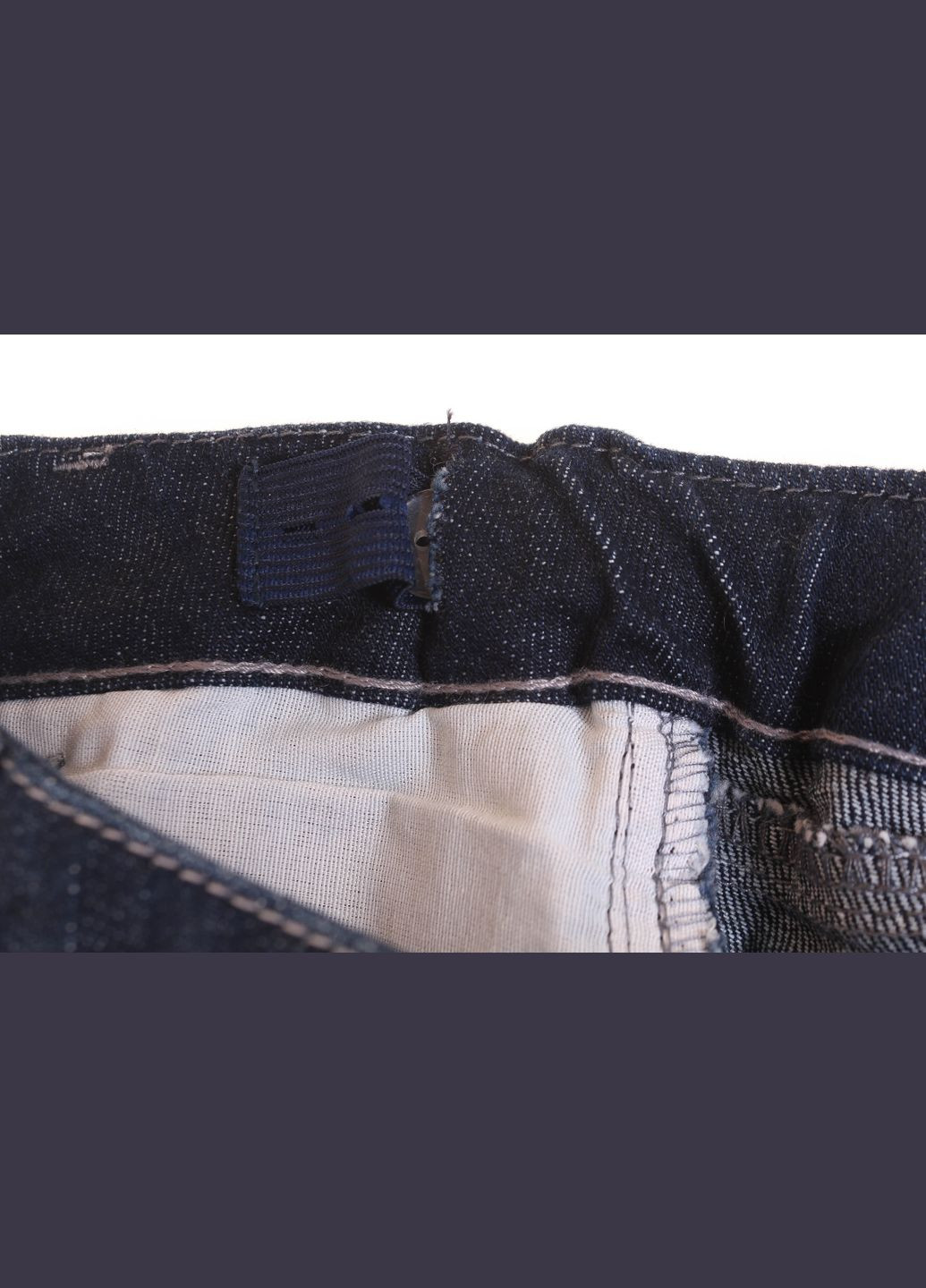 Синие демисезонные брюки джинсовые 12548_281 Bck