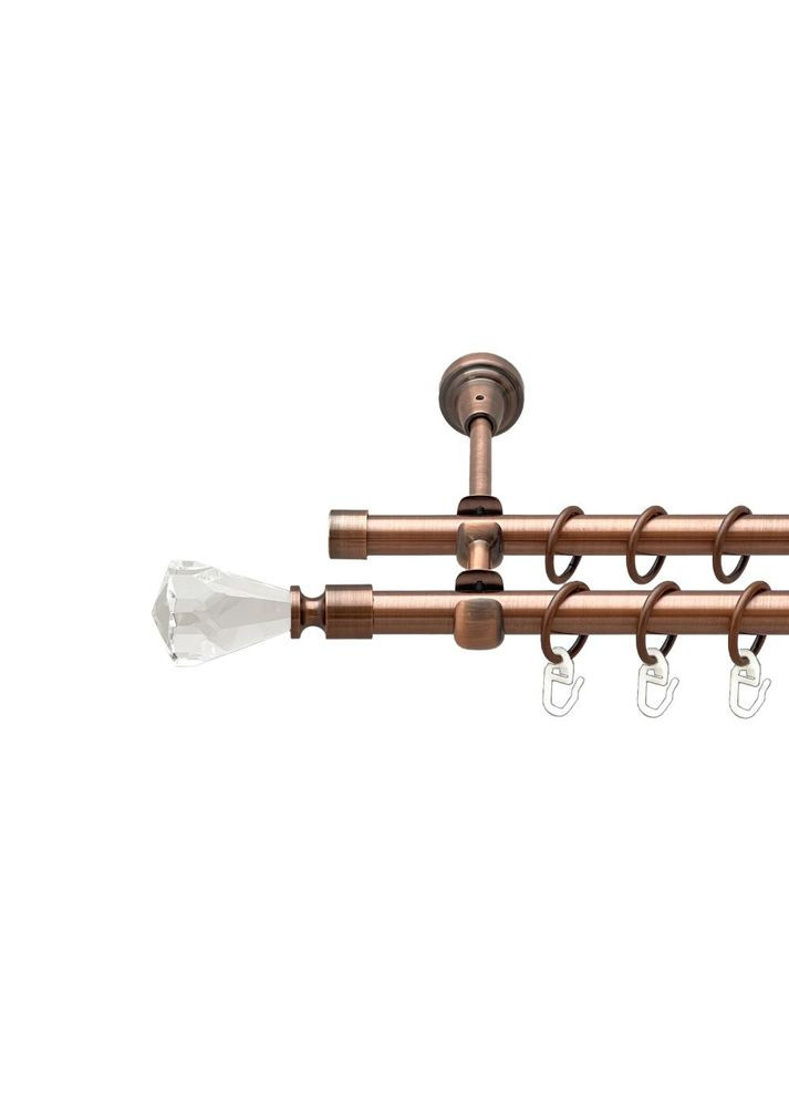 Карниз Лучетта металевий дворядний відкритий гладка труба Мідь 16\16 мм 300 см (00-00020657) ORVIT (300691667)