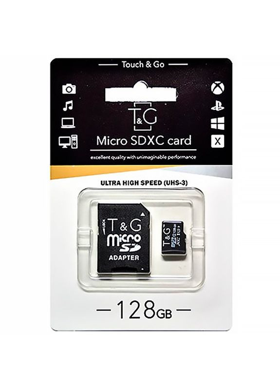 Карта памяти 128Gb MicroSDXC Class 10 с адаптером SD T&G (360697231)