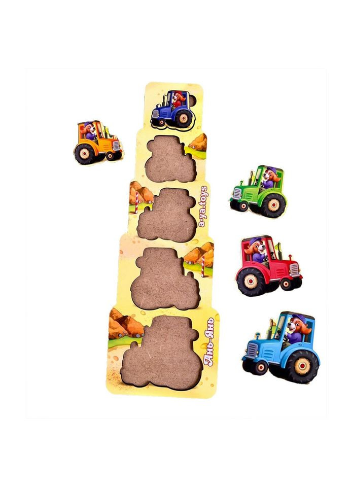 Настільна гра-сортер "Цуценята-трактористи" (ПСФ068) PSF068 більше-менше Ubumblebees (304411893)