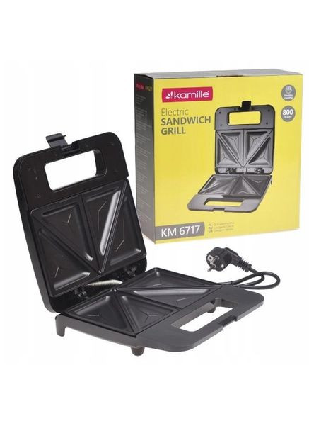 Бутербродница КМ-6717 800 Вт черная Kamille (336874639)