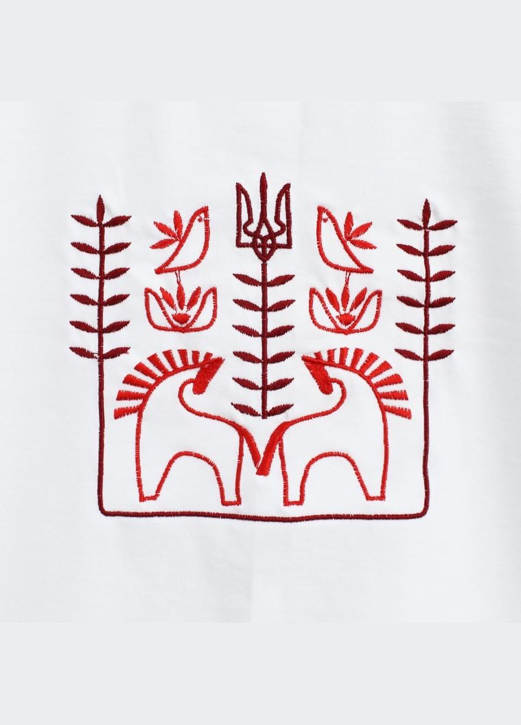 Чоловіча футболка з етно вишивкою Воля біла Ladan — 303727206