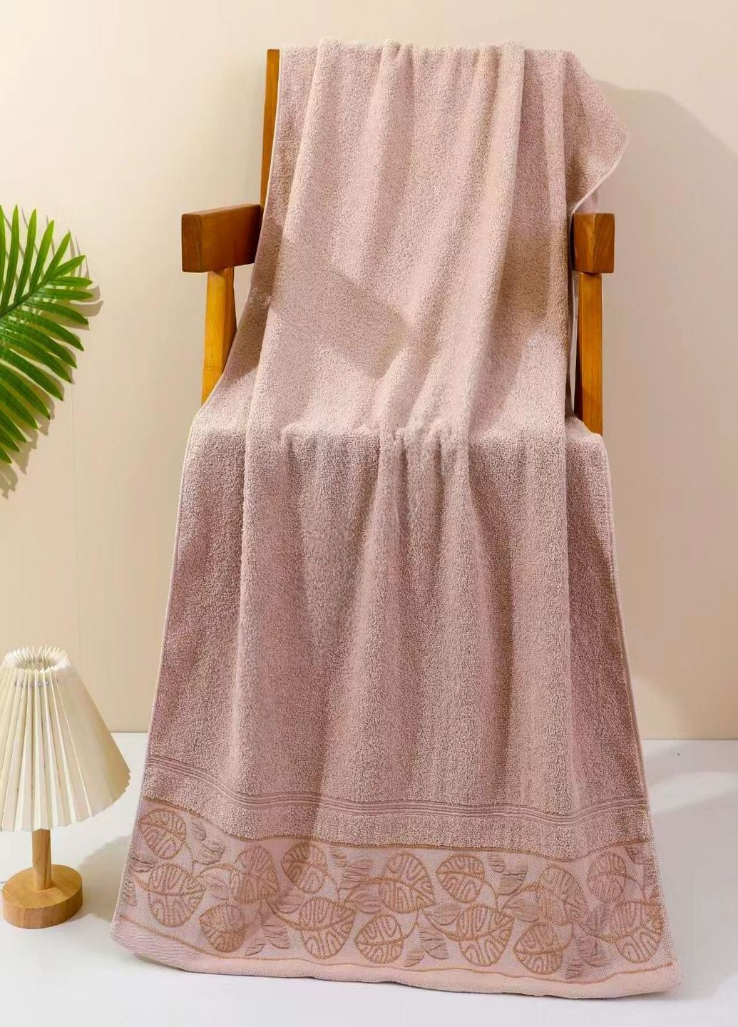 Рушник 140*70 махровий No Brand бежевий