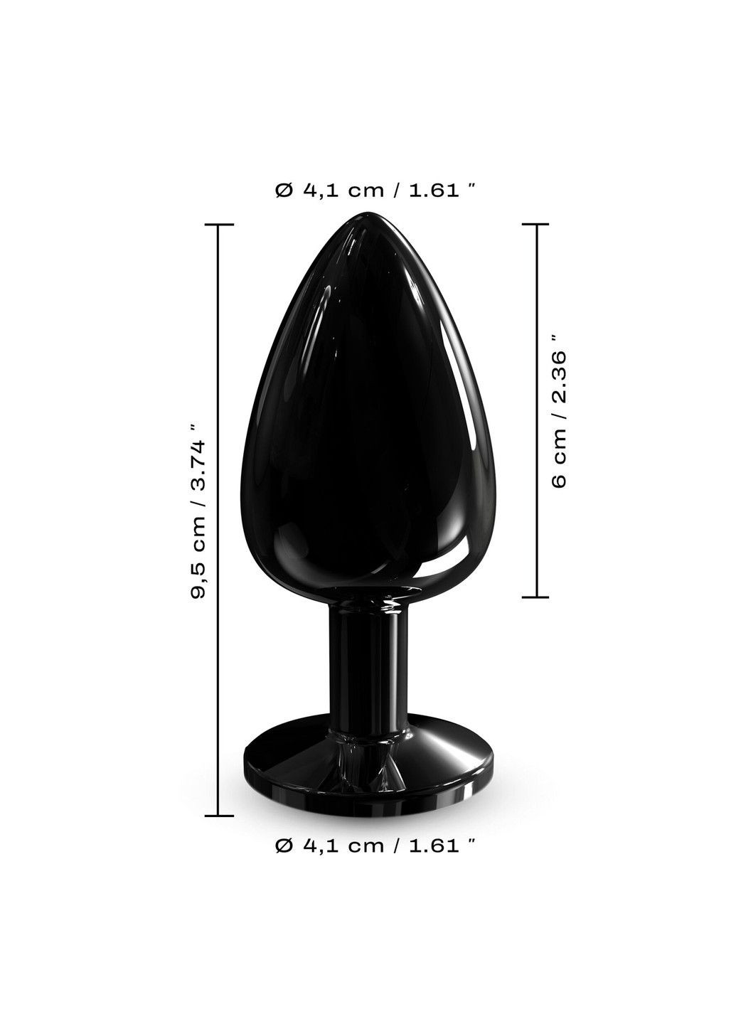 Металева анальна пробка з кристалом Diamond Plug Black L Dorcel (298473433)