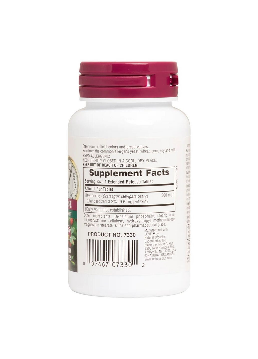 Натуральная добавка Herbal Actives Hawthorne 300 mg, 30 таблеток Natures Plus (293481259)