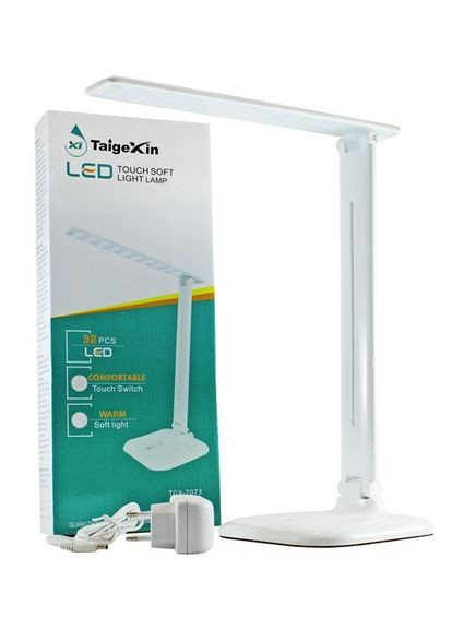 Светодиодная настольная лампа-трансформер 3 режима яркости с сенсорным управлением 30 светодиодов TGX-7073 Белая TaigeXin (365752146)