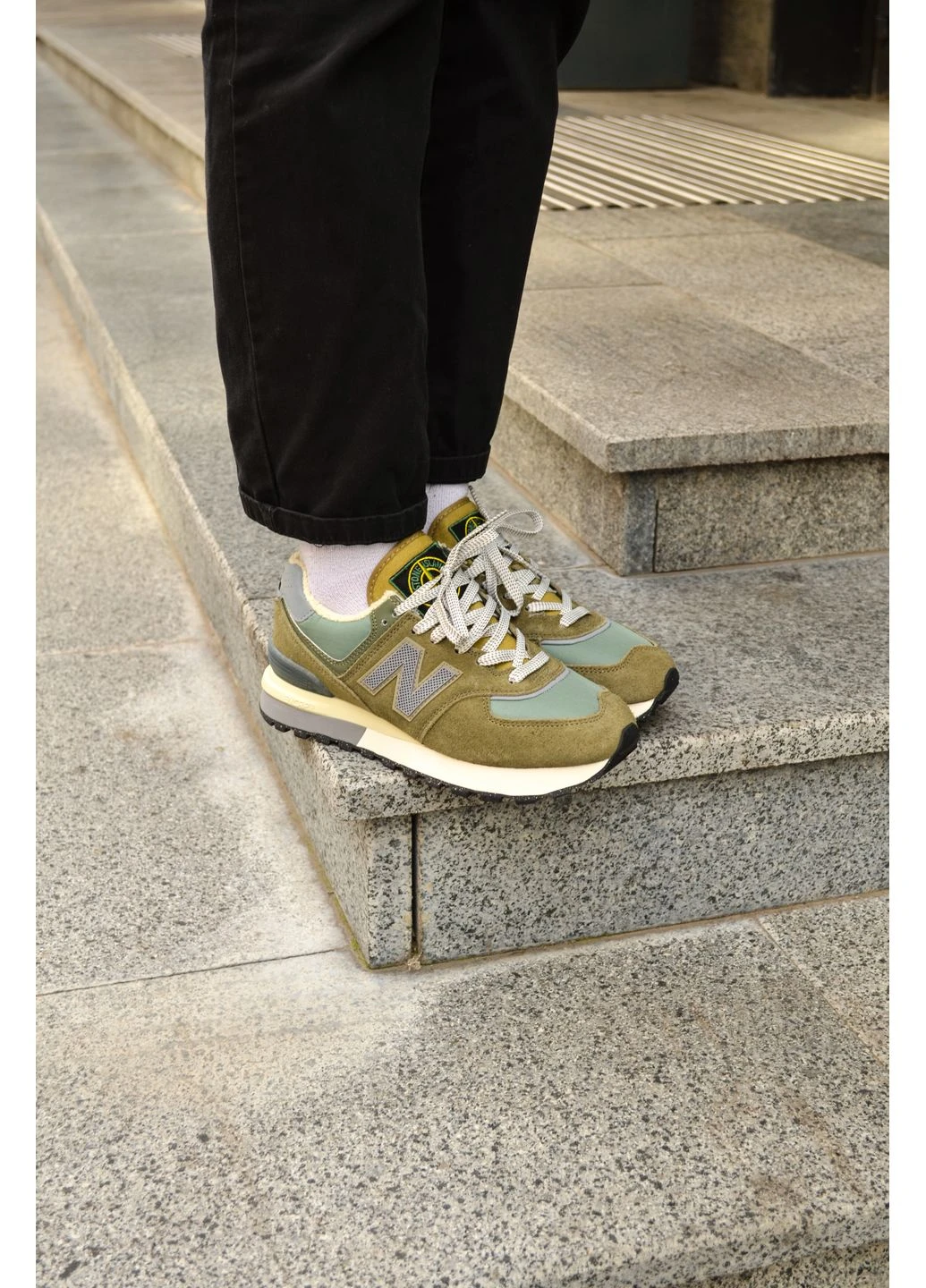 Сірі Осінні кросівки чоловічі new balance stone island grey нью беланс No Brand