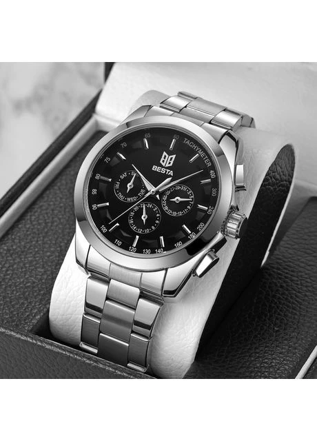 Наручные часы мужские Walker Elastic Black 2 ремешка Серебристый (3596) Besta (387631976)