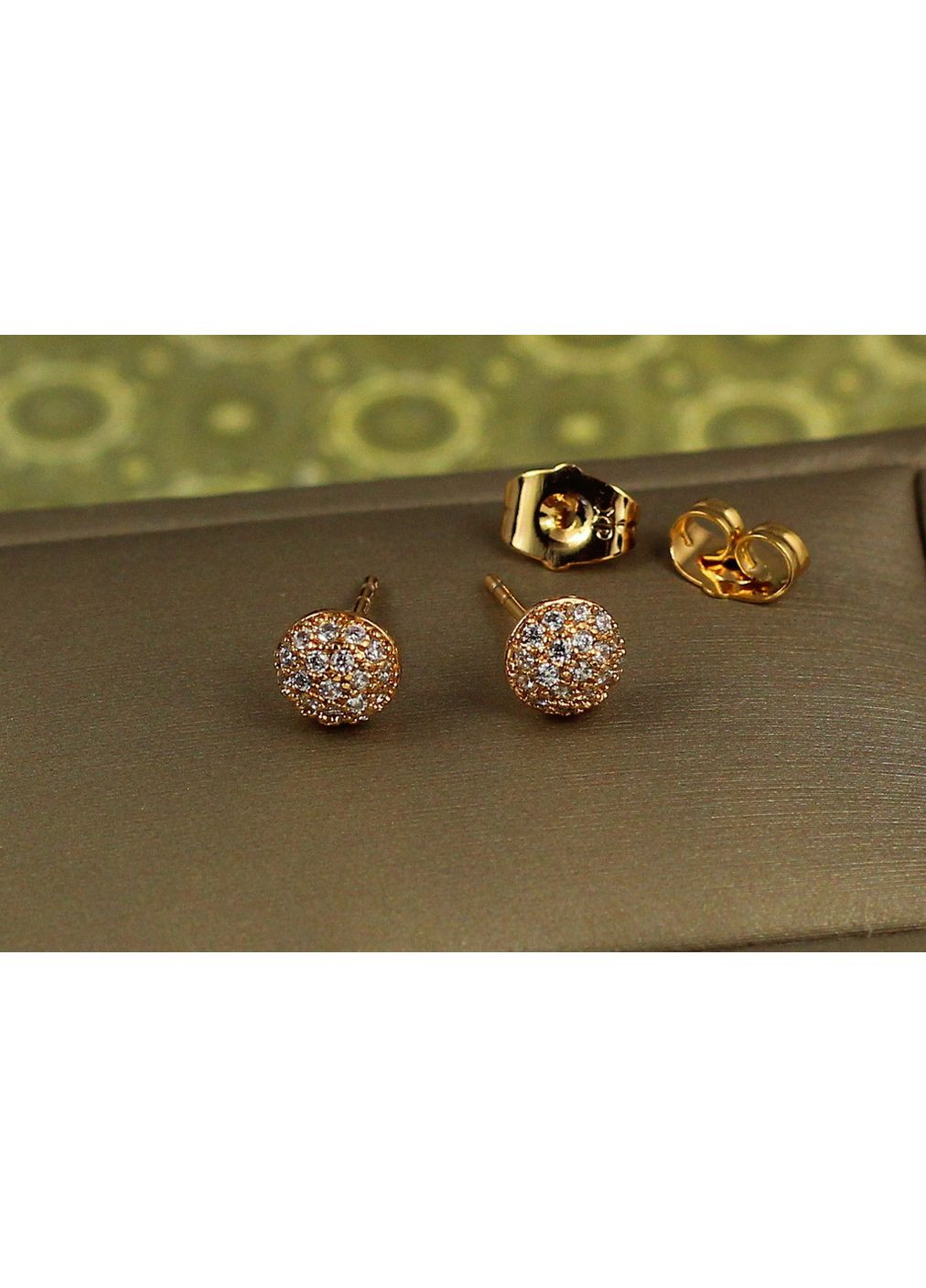 Сережки гвоздики напівсфера з камінців 7 мм золотисті love-shopping Xuping Jewelry (354661849)