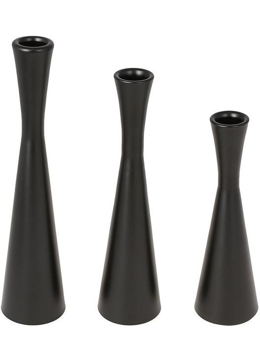 Набор 3 декоративных подсвечников "Nottingham" 19/22/26см, стальные, черные. BonaDi (332669310)