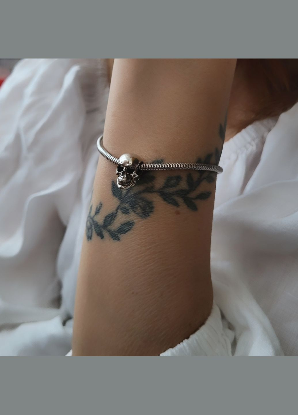 Срібний шарм підвіска без каменів Череп срібло 925 проби чорнене 74497 3.18г No Brand (306742077)