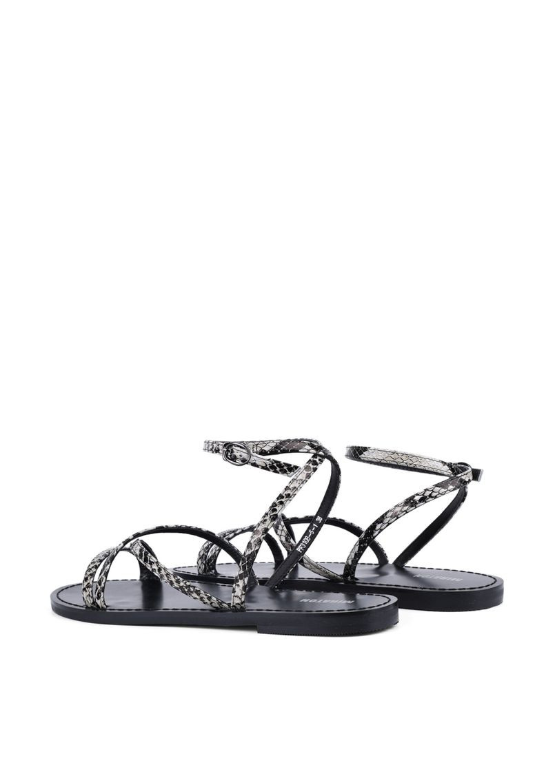 Серебряные женские сандалии pf3108-5-1 серый кожа MIRATON