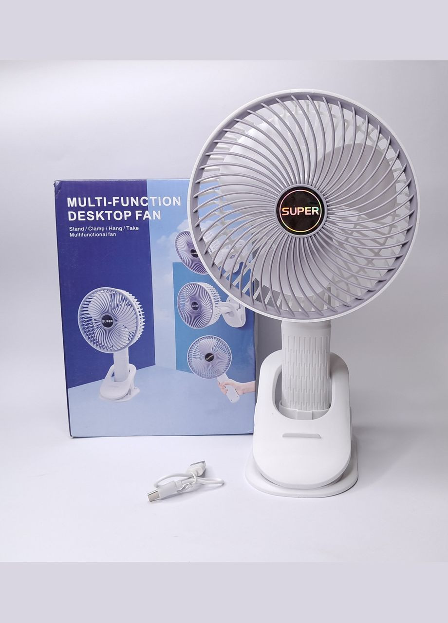 Акумуляторний настільний ручний вентилятор на прищіпці Super A2 No Brand (316714917)