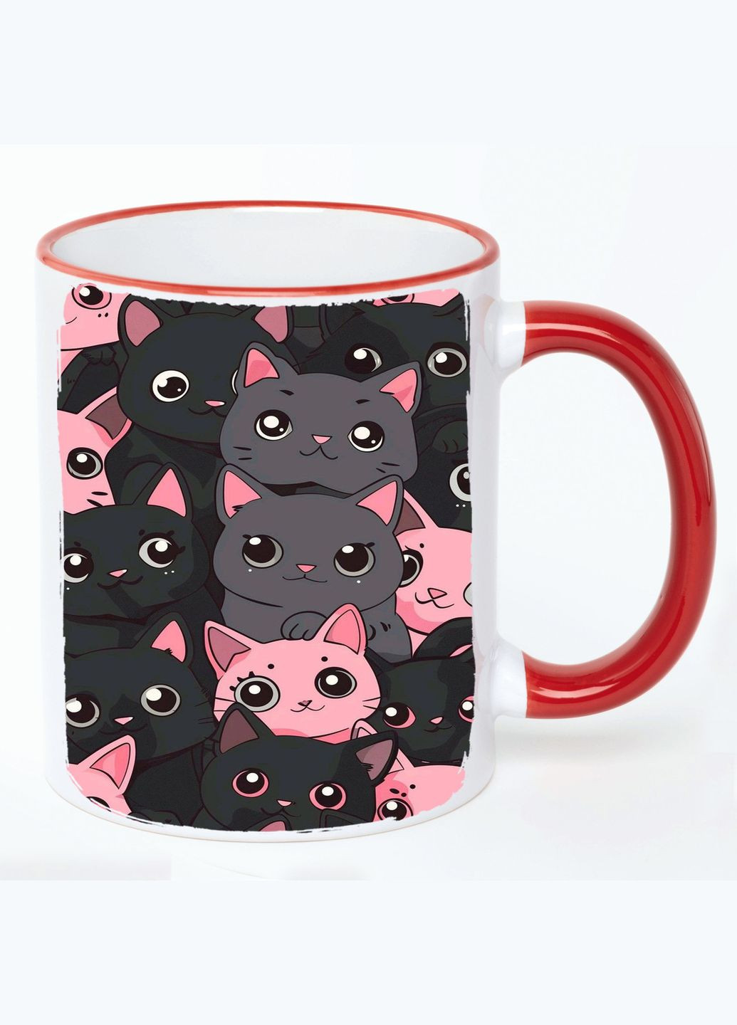 Чашка Арт #0370 (кружка, кружка) Белая с Красной ручкой 330 мл No Brand (322715182)