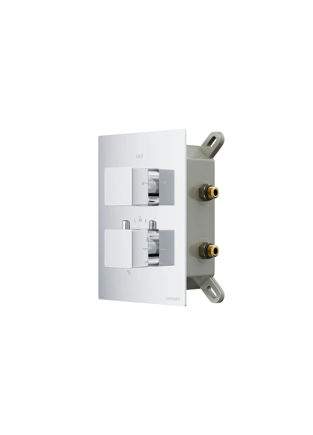 Душевая система ANGO 30 CHROME с термостатом + BOX скрытого монтажа Corsan (392905933)