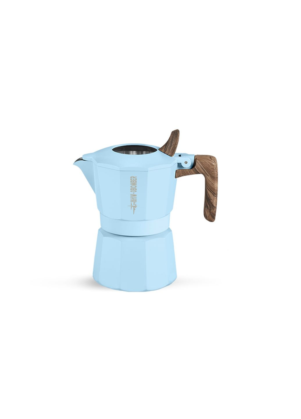 Гейзерна кавоварка з подвійним клапаном Double Valve Moka Pot 100 мл Блакитна (M6575BL-OS) MHW-3BOMBER (352168159)