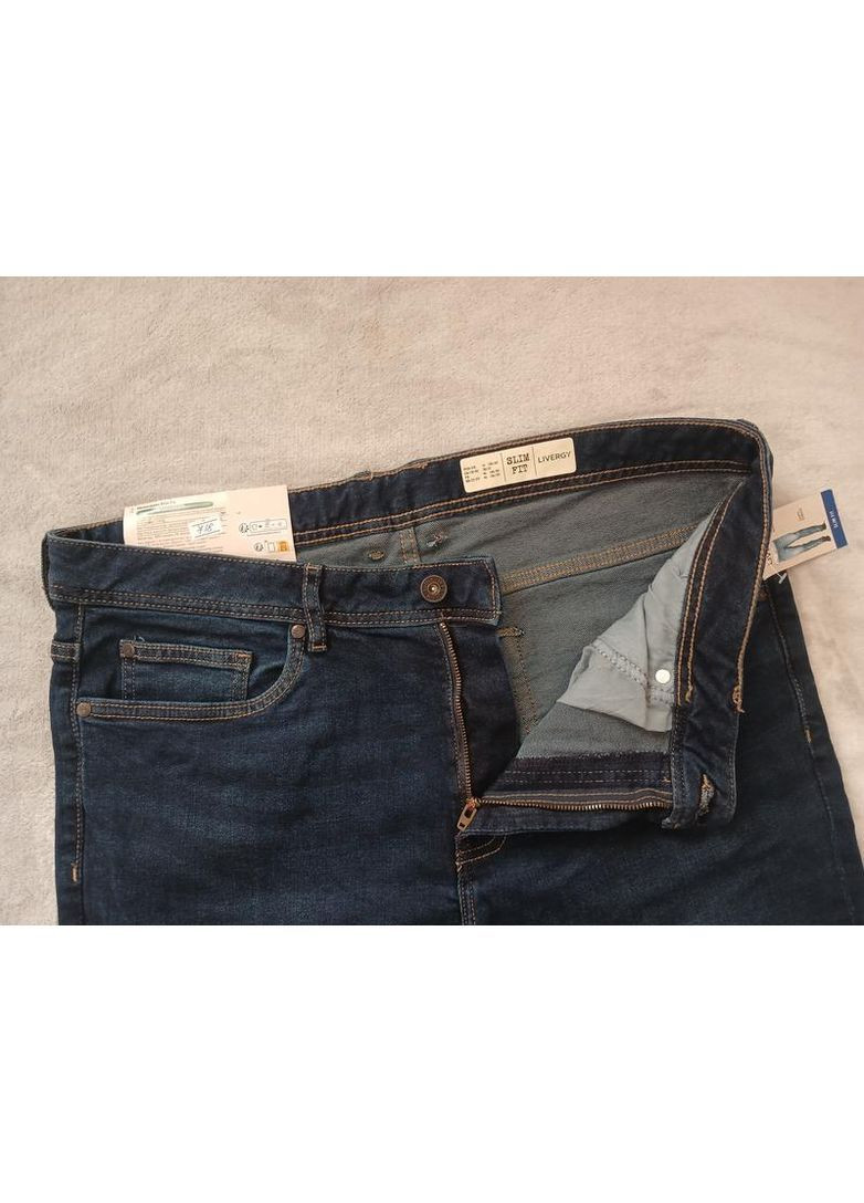 Синие зауженные джинсы Slim fit Livergy