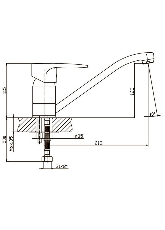Змішувач для кухні Ceba 004 (HB0028) Haiba (322004904)