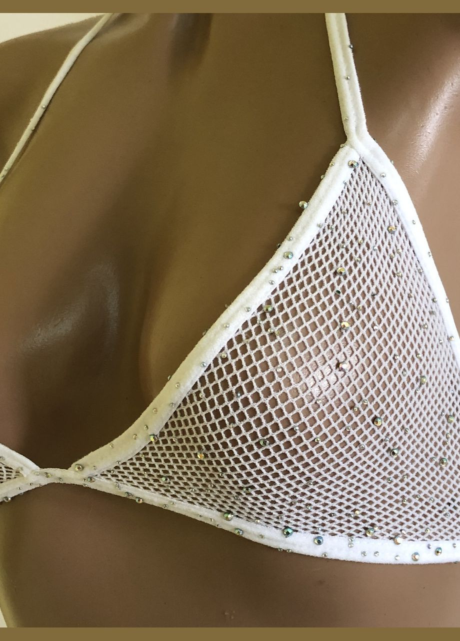 Білий демісезонний комплект панчохи з поясом та ліф зі стразами sexy one size (1-195 8-81) No Brand