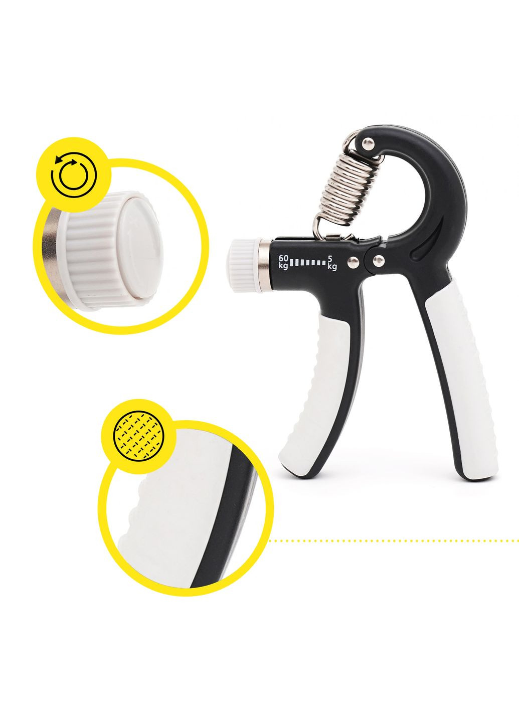 Эспандер кистевой 5-60 кг с регулируемой нагрузкой XR-0142 Black/Grey Cornix (315720339)