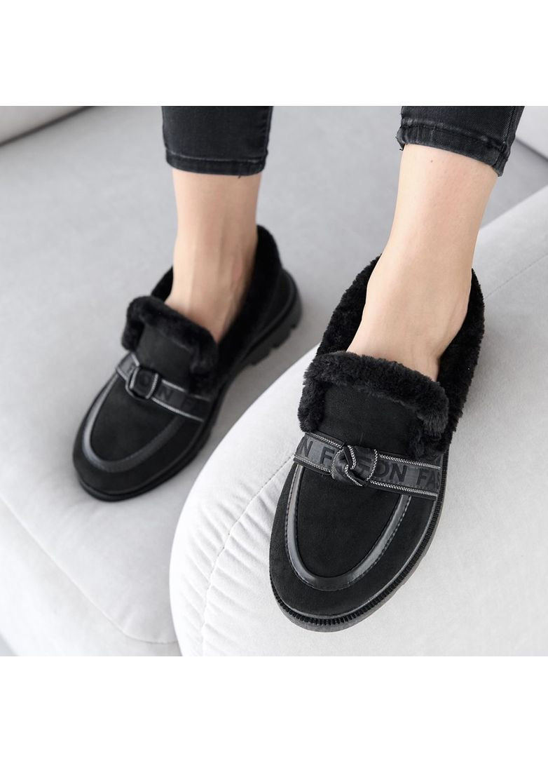 Короткі чорні капці з хутром. Розмір 38 (24,5см) Fashion (364274828)