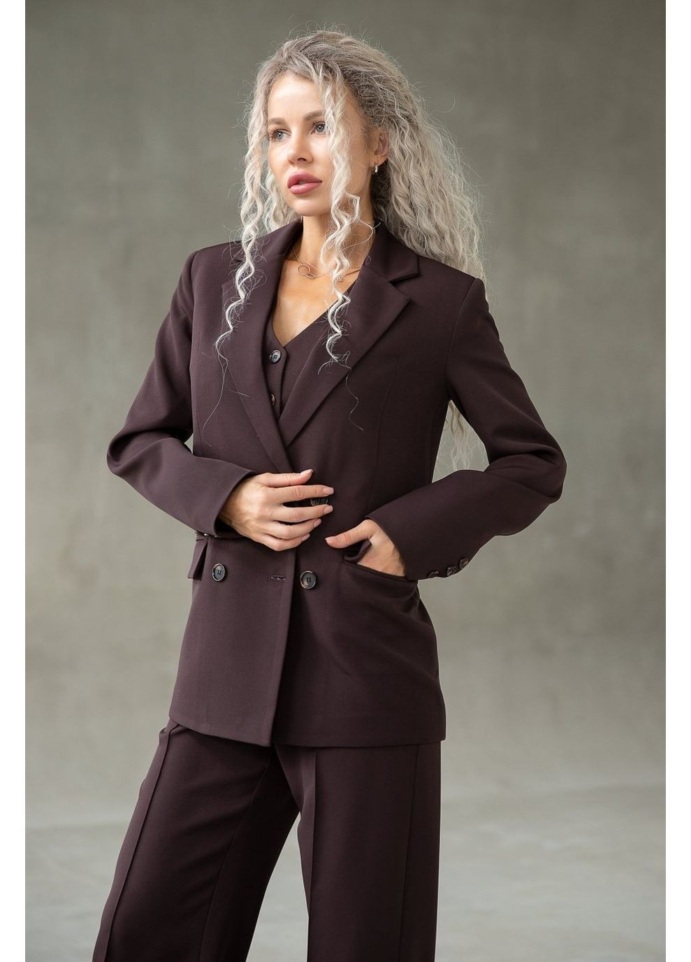 Темно-коричневый женский жакет, цвет темно-коричневый Tales - всесезон